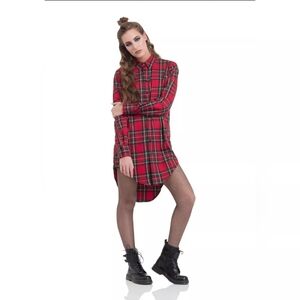 SOLD Jawbreaker Brand Tartan Plaid Boyfriend Shirt Size XXL.